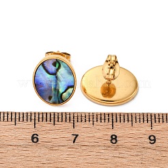 Серьги-гвоздики из натуральной ракушки пауа из нержавеющей стали 304&nbsp;EJEW-Z103-13G