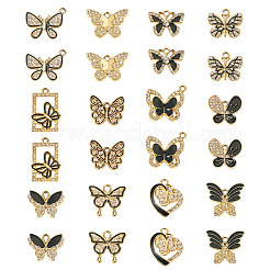 24 шт. 12 стиля подвески из сплава с черной эмалью&nbsp;FIND-TA0008-18