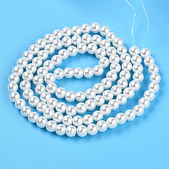 Экологически чистые стеклянные круглые бусины с жемчугом&nbsp;HY-A002-8mm-RB001-A