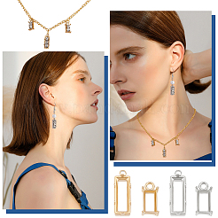 8 шт. 4 стиля подвески из нержавеющей стали 304 со стразами&nbsp;STAS-UN0038-11