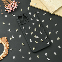 90 шт. 3-х цветные кабошоны из сплава со стразами&nbsp;MRMJ-CJ0001-29