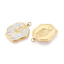 Подвески из нержавеющей стали 304 и полимерной глины с кристаллами и стразами&nbsp;STAS-T069-60E