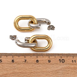 Двухцветные овальные серьги-гвоздики из нержавеющей стали 304&nbsp;EJEW-L304-04GP