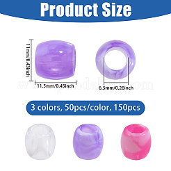 3 пакетик 3-х цветных пластиковых европейских бусин&nbsp;KY-CA0001-63A