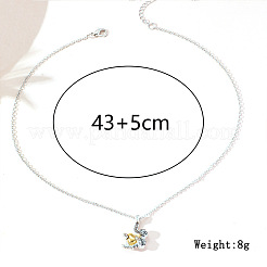 Двухцветные ожерелья из сплава с подвеской в виде сердца для женщин.&nbsp;FS-WG7DA6F-01