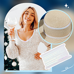 Блестящие кружевные ленты из полиэстера OCOR-WH0090-67B