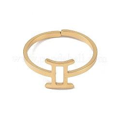 Настоящее регулируемое кольцо для пальца из нержавеющей стали 304 с покрытием из 18 карата золота&nbsp;LS-RJEW-L115-01G-06