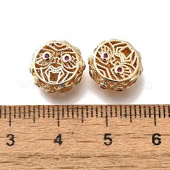 Латунные микропаве пурпурные кубические циркониевые бусины&nbsp;KK-M318-44G