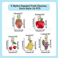 80 шт. 5 подвески из сплава фруктов с эмалью&nbsp;PALLOY-HY00076
