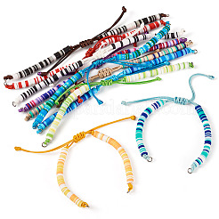 10шт 10 цвета полимерная глина ручной работы регулируемый браслет хейши изготовление&nbsp;AJEW-TAC00053