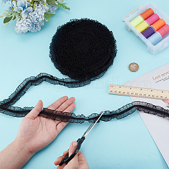 Полиэстеровая эластичная плиссированная кружевная лента&nbsp;OCOR-WH0036-70A