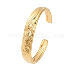 Браслеты-манжеты в виде цветка лотоса из нержавеющей стали 304 толщиной 12 мм для женщин&nbsp;BJEW-P359-01G