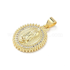 Латунные микропаве прозрачные подвески с фианитом&nbsp;KK-P350-06A-G