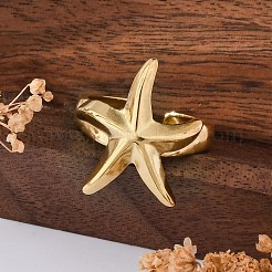 Открытые манжеты-кольца Stafish из нержавеющей стали 304 для женщин&nbsp;RJEW-F174-01G