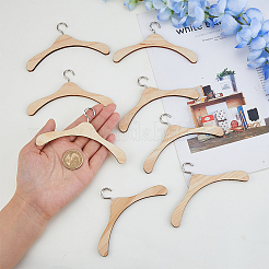 Деревянная вешалка для одежды куклы с вешалкой DIY-WH0496-59