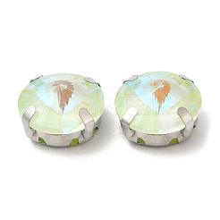 Мокко флуоресцентный(ми) плоский круглый пришитый страз&nbsp;GGLA-M006-02A-P02