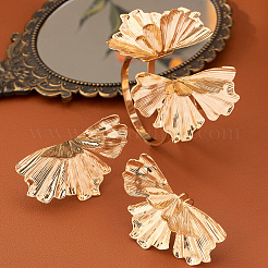 Комплекты из браслетов-манжет и серег-гвоздиков из сплава листьев гинкго&nbsp;FS-WGAE903-01