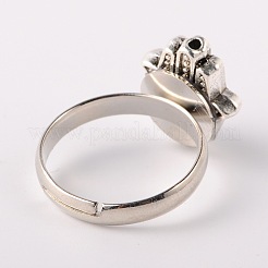 Кольца-манжеты из натуральных и синтетических камней в тибетском стиле&nbsp;RJEW-JR00126