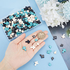 210шт 6 стиля синтетические бирюзовые бусины&nbsp;G-HY0001-52