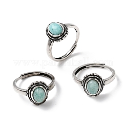 Натуральные кольца амазонитовых пальцев RJEW-A084-08AS-09