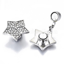 Магнитные застежки из латуни с микропейвом и прозрачным кубическим цирконием&nbsp;KK-N232-140P-NF