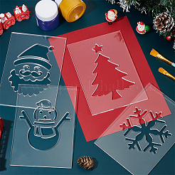 4 шт. шаблоны для шитья акриловыми стежками на рождественскую тематику&nbsp;DIY-BC0015-86A