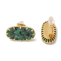 Женские серьги-гвоздики из нержавеющей стали 304 бирюзового цвета в форме овала&nbsp;EJEW-R010-01G-01