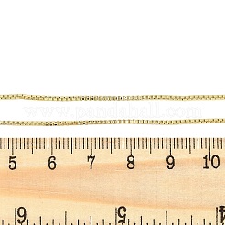 Стойки покрытие 1 мм латунные цепочки-коробки ожерелья для женщин&nbsp;LS-NJEW-H049-02G