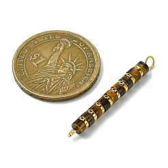 Подвески-коннекторы heishi из натурального тигрового глаза и гальванизированного синтетического немагнитного гематита&nbsp;PALLOY-JF03291-06