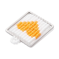 Квадратный стеклянный бисер ручной работы с подвесками в форме сердца&nbsp;PALLOY-MZ00928-04