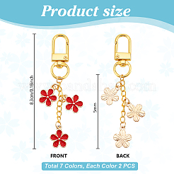 14 шт. 7-х цветная эмалевая подвеска в виде цветка&nbsp;HJEW-PH02023