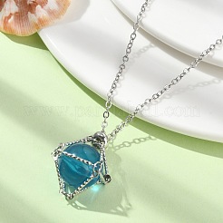 Устойчивый к потускнению 304 нержавеющая сталь кабель цепь макраме мешочек пустой держатель камней для изготовления подвесок ожерелий&nbsp;NJEW-TA00117-02