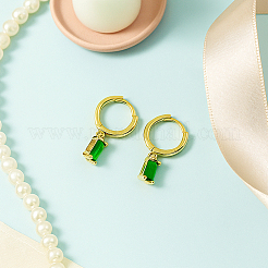 3 пара двухцветных серег-колец с микропаве из латуни и кубическими цирконами&nbsp;EJEW-GO0003-21