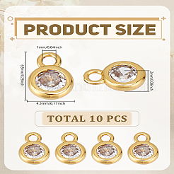 10 шт. латунные подвески с микропаве из кубического циркония класса ААА&nbsp;ZIRC-LP0001-31G