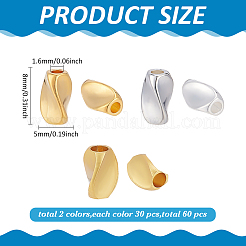 90 шт. 3 вида латунных витых бусин&nbsp;KK-ME0003-59