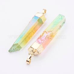 Гальванизировать природный кристалл кварца подвески&nbsp;G-F463-26G