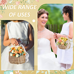 Пластиковые цветочные корзины с ручкой&nbsp;DIY-WH0899-431A