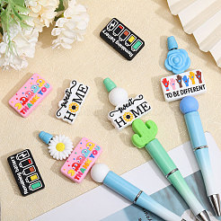 16 шт. 4 стиля прямоугольник с надписью пищевой силиконовый фокус бусины&nbsp;SIL-CA0004-44