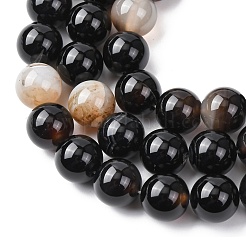 Натуральный черный агат бисер нитей&nbsp;G-H343-D02-12mm