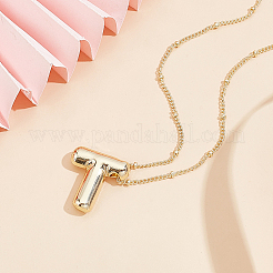 1 шт. латунная цепочка с подвесками в виде букв из сплава&nbsp;NJEW-LP0001-41T-G