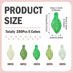 250шт 5 цвета прозрачные акриловые подвески&nbsp;TACR-TA0001-68