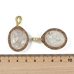 Подвески из натурального кварцевого хрусталя с трещинками&nbsp;KK-P282-02G