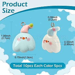 10шт 2 цвета подвески из смолы&nbsp;RESI-YW0005-88