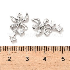 Латунные микропаве прозрачные подвески с фианитом&nbsp;KK-C054-06P