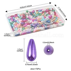 172 шт 102 г АБС пластик имитация жемчуга каплевидные бусины&nbsp;MACR-FS0002-24