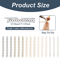 500 прядь 5-цветной железной цепи-удлинителя&nbsp;IFIN-TA0001-58