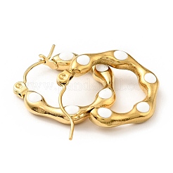 Серьги-кольца из нержавеющей стали 304 с ионным покрытием (IP) и эмалью для женщин&nbsp;EJEW-G293-17E-G