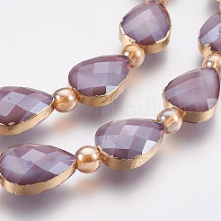 Стеклянные бусины с гальваническим покрытием &nbsp;EGLA-I008-05G