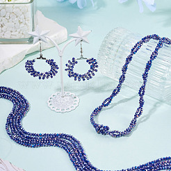 10 нити гальванизированных стеклянных бусин для выпечки&nbsp;GLAA-BW0001-01