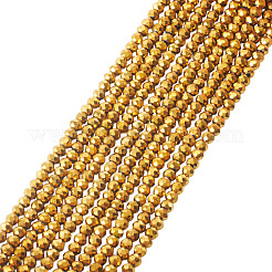 10 нить гальванических прозрачных стеклянных бусин&nbsp;EGLA-BW0001-01